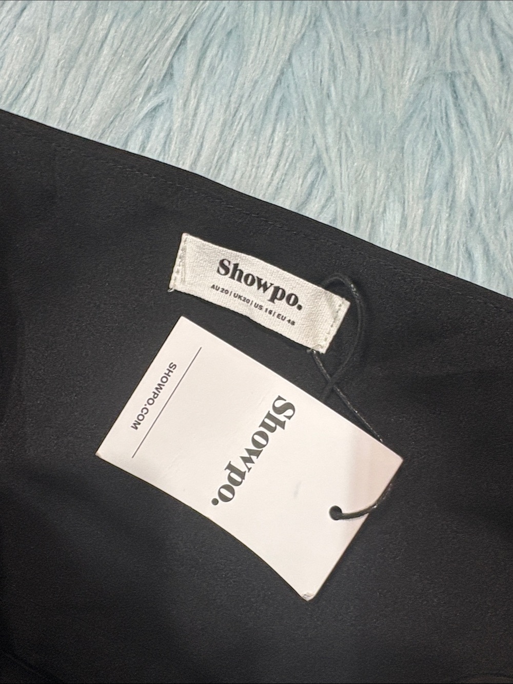 NWT Showpo Maura Maxi Scoop Neckline Ruffle High Low Dress in Black - Picture 3 of 10